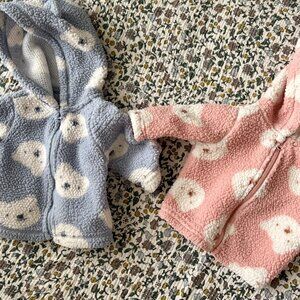 Baby Fleece Jackets B/G Twin Match Size NB EUC